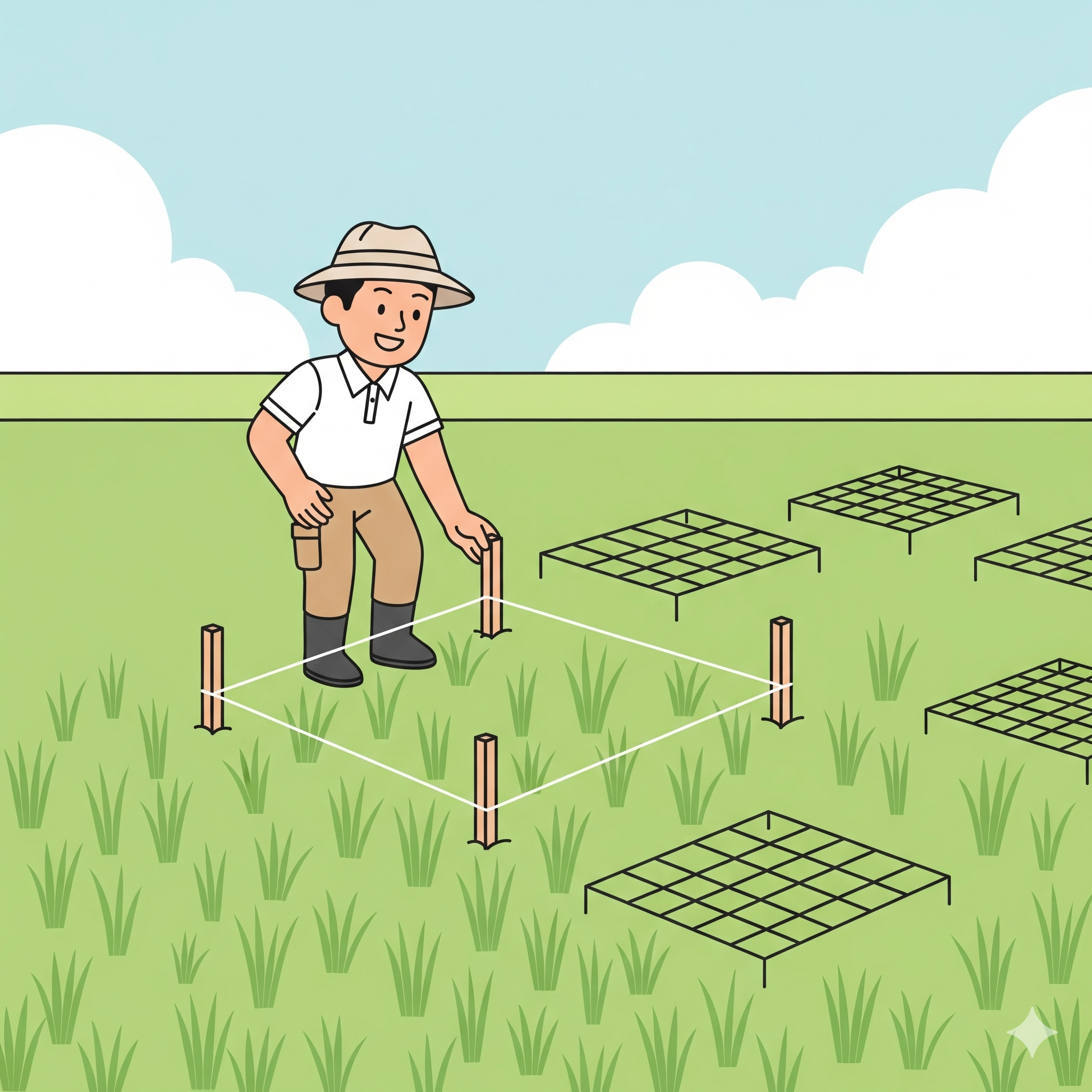 โลโก้เทคนิคการทดลองในแปลงนาข้าว